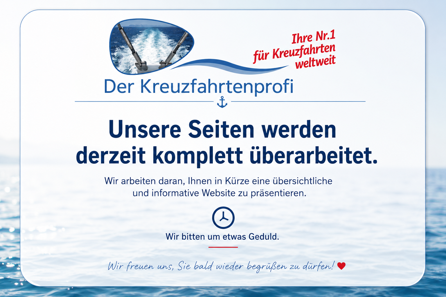 Neue Webseite in Arbeit - Der Kreuzfahrtenprofi